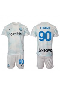 Inter Milan Romelu Lukaku #90 Babyklær Borte Fotballdrakt til barn 2022-23 Korte ermer (+ Korte bukser)